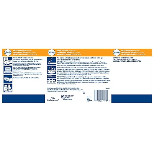 Febreze Professional Fabric Refresher Spray, 3 Pack, Deep Penetrating, Eliminates Odors with Light Fresh Scent, for All Fabrics, Upholstery, Bedding and More, 32 oz Each