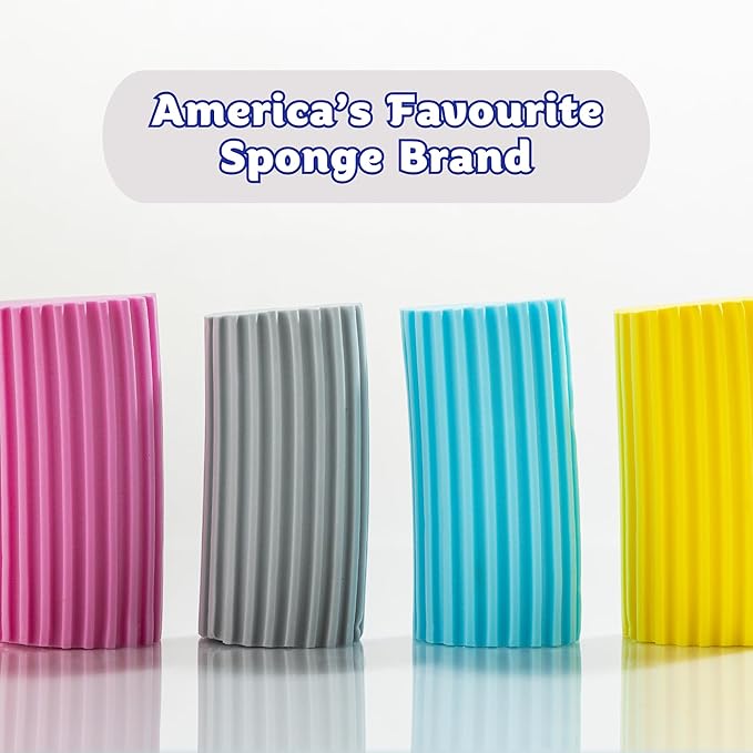 Scrub Daddy Damp Duster, Magical Dust Cleaning Sponge, Dusters for Cleaning, Venetian & Wooden Blinds Cleaner, Vents, Radiator, Skirting Boards, Mirrors, Dust Brush Tools, Home Gadgets, Light Blue