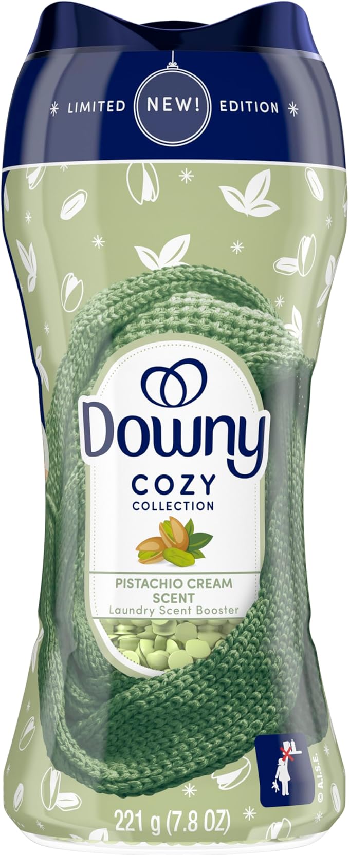Downy Cozy Collection In-Wash Laundry Scent Booster Beads, Pistachio Cream Scent, 7.8 oz, Limited Edition Laundry Beads