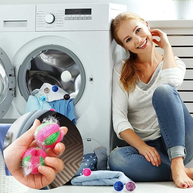 5Pcs Reusable Hair Remover,Washing Machine Hair Catcher Laundry Ball Dryer Ball for Clothing Dog Cat Pet Hair Remover for Laundry Lint Remover Washing Balls Reusable Dryer Balls Household Supplies