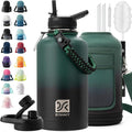 DYSANKY Insulated Water Bottle | Thickened Stainless Steel Vacuum Metal | Portable Sports Half Gallon Large Water Jug for Gym and Hiking with Straw, Carrier Bag, Handle Strap | BPA-Free 64 oz