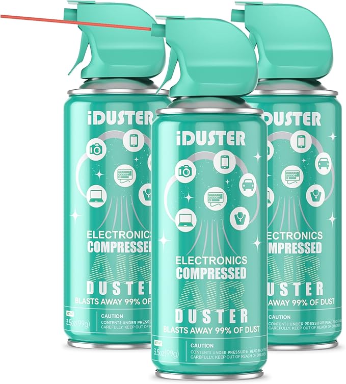 iDuster Compressed Canned Air Duster for Computer - Disposable Electronic Keyboard Cleaner for Cleaning Duster, 3PCS(3.5oz)