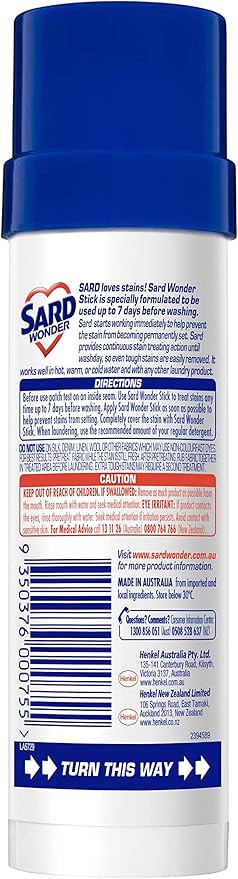 Sard Wonder Concentrated Stain Remover Wonder Stick,100g, with Eucalyptus