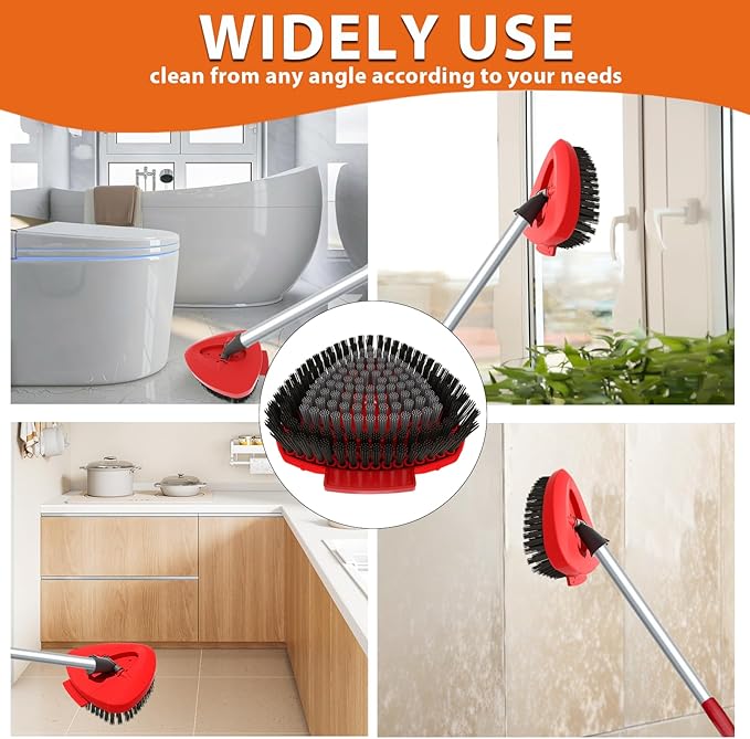 Scrub Brush Mop Head Replacement Compatible with O Cedar EasyWring 1 Tank Spin Mop,New Upgrade Stiff Bristle Shower Brush Scrubbing Brush Cleaning Brush for Bathroom, Kitchen, Tub, Tile