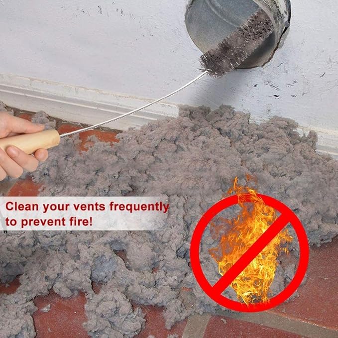 Sealegend 2 Pieces Dryer Vent Cleaner Kit and Flexible Dryer Lint Brush Vacuum Hose Attachment Power Lint Remover Refrigerator Coil Brush