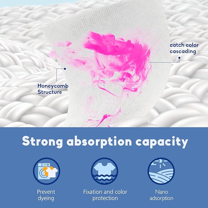 Color Absorber Laundry Sheets 216 Count, Dye Catcher to Prevent Clothes from Smearing, Fragrance Free Color Trapping Sheets for Home School or Apartment