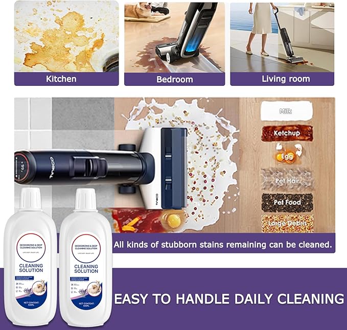 2 Packs Floor Cleaner Lavender Scent Compatible with Tineco Cleaning Solution Rifill Deep Cleaning for Tineco Vacuum Mop Solution, for iFloor Series & Floor One Cleaner Solution, Residue & Streak Free