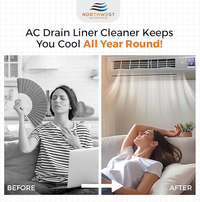 AC Drain Line Cleaner and Unclogger - Air Conditioner Cleaner Prevents Build-Up for AC Units, Dehumidifiers, Ice Machines, & More (32 ounces)