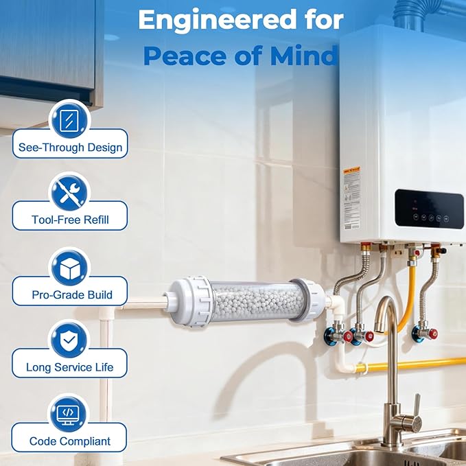 Condensate Neutralizer Kit, Compatible with Rinnai 804000074 High-Efficiency Boilers and Tankless Heaters, Acidic Condensate Neutralizer