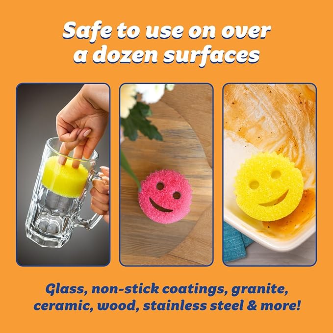 Scrub Daddy 4 Scrub Daddy Sponges & 4 Scrub Mommy Kitchen Sponges - Scratch-Free for Dishes & Multipurpose Cleaning - BPA Free & Made with Polymer Foam - Stain & Odor Resistant (16 Pack)