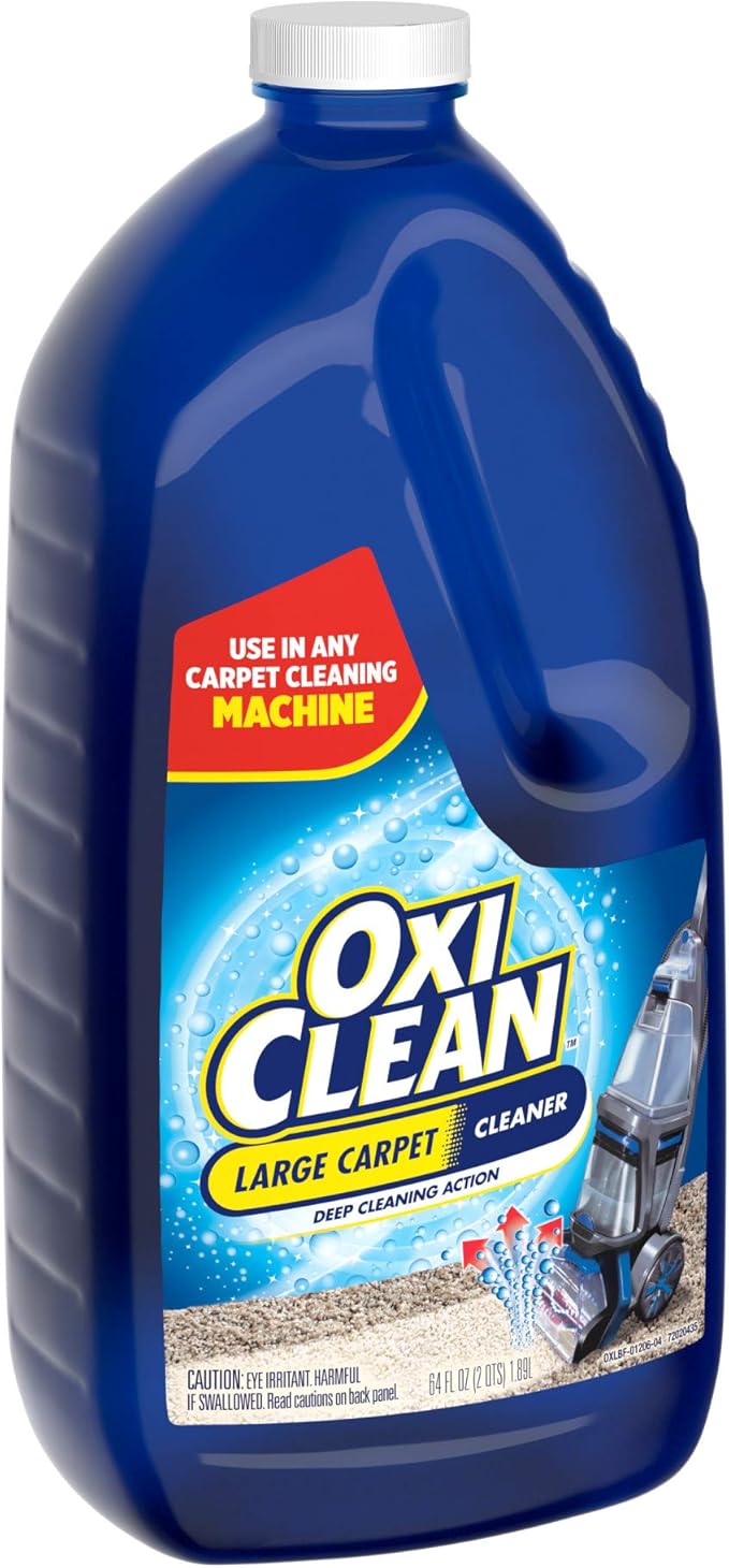 OxiClean Large Carpet Cleaner Liquid Solution for Steam Cleaning Machines, 64 fl oz