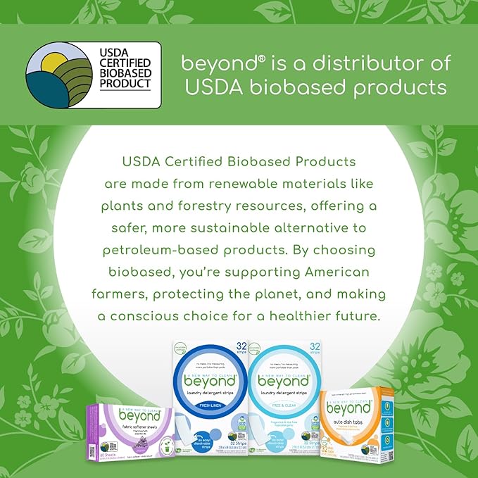 Beyond Auto Dishwasher Tablets [32 tablets] - Fragrance & Dye Free - Certified Biobased. Powerful. Plant-Based Ingredients