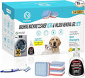 Washing Machine Cleaner -15 Pack, Formulated for Pet Owners | Compatible with HE, Top & Front Load Washer | Septic Safe | Fresh Scent | Removes Residue | Remove Stubborn Pet Hair