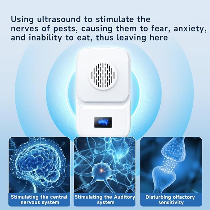 Upgraded Ultrasonic Pest Repellen (6 Packs), Indoor Insect Repeller, Pest Control, Repellent Roach, Mouse, Bugs, Mosquito, Mice, Spider, Ant, Rodent Repellent Ultrasonic Plug in