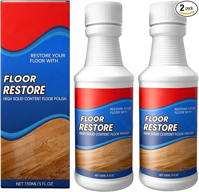 2Pcs Floor Restore Cleaner & Polish,High Solid Content Floor Polish For Shine Renewal & Protective Layer,Helps Conceal Small Scratches,Quick-Drying Protective Finish For Tile,Shine Wood-300ml