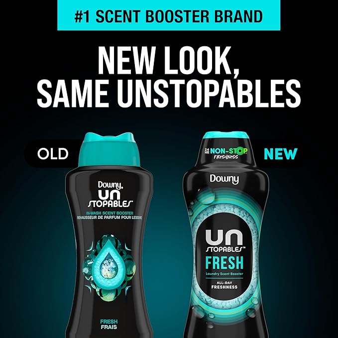 Downy Unstopables In Wash Scent Booster Beads, Fresh Scent, 24 oz, Laundry Beads For Odor Protection, Downy Scent Booster Beads, Laundry Scent Boosters