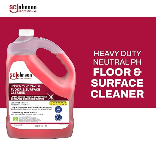 SC Johnson Professional Heavy Duty Neutral pH Floor and Surface Cleaner, Floor Cleaner Concentrate, 1 Gallon, for Professional Use Only