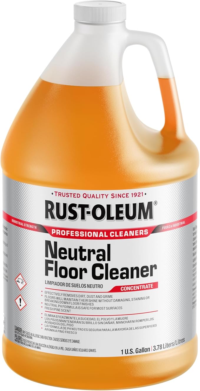 Rust-Oleum Professional Cleaners Neutral Floor Cleaner | 1 Gallon (128oz) | Professional Strength Concentrate | Neutral pH | Pine Scent