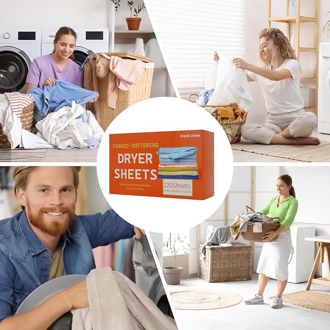 Fabric Softener Sheets 120 – Pieces Scented Clothes Washing, Softening Tablets Dryer, Apartment Washer Dormitory Laundry Bathroom | Dryer Apartment Washer Dormitory Laundry Bathroom Household