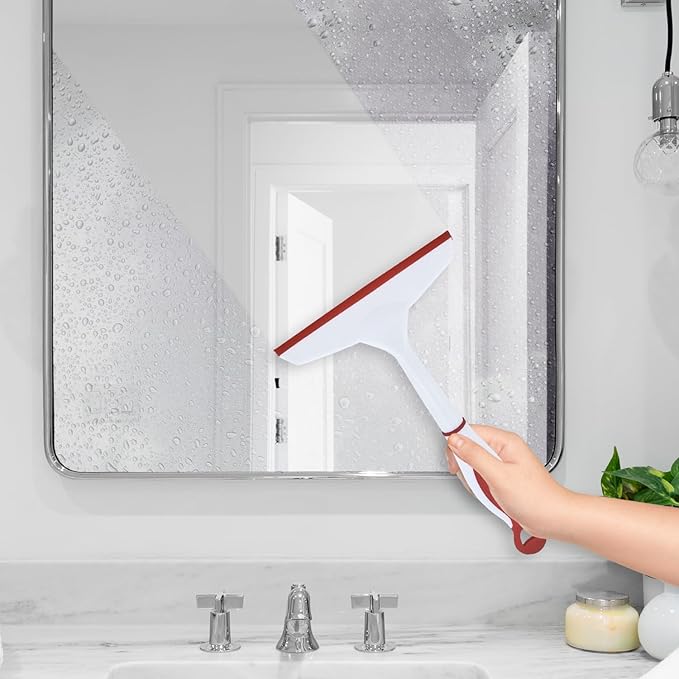 Superio 6” Window Squeegee with Grip Handle and Hanging Hook. (Red)
