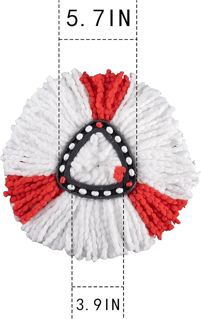 Matthew Cleaning 6Pack Red Microfiber Spin Mop Replacement Head Compatible with EasyWring Spin Mop Replace Head-EasyWring High Absorbency,Machine Washable,Microfiber Spin Mop Refills