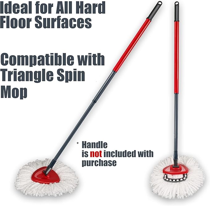 2 Pack Mop Replace Head Compatible with Ocedar Easy Wring Spin Mop, Microfiber Mop Refill Spin Mop Replacement, Deep Cleaning Machine Washable and Easy-to-Replace
