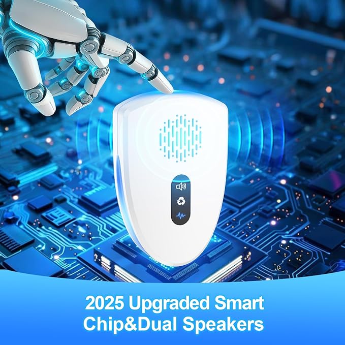 2025 Upgraded Ultrasonic Pest Control Repeller, Mouse Repellent Indoor for Spider Bug Roach Ant Mosquito Rat Mice Insect Deterrent, Mouse Rodent Repellent Ultrasonic Plug in, 3 Mode Switching, 6 Pack