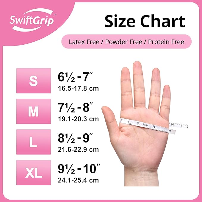 Nitrile Exam Gloves, 4 Mil, Cherry Blossom, Food Safe Gloves Disposable Latex Free, Powder Free