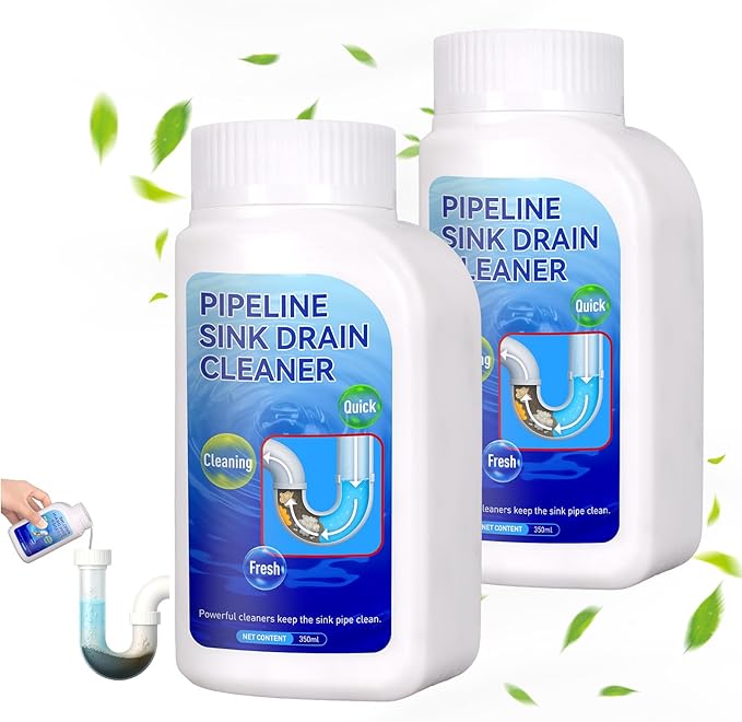 Pipeline Dredging Agent Sink Drain Cleaner - Powerful Quick Cleaning Drain Toilet Cleaner Tool, Unclog Toilet Clog And Kitchen Sink Pipe Unblocker Powder (2pc)