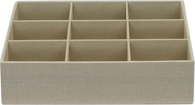Household Essentials 3 Piece Drawer Organizers Starter Set, Customizable Inserts, Large Tray and 2 Small Trays, Cream