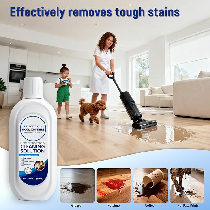 Floor Cleaning Solution Compatible with Tineco – 5 Bottle Floor Cleaner – Long-Lasting, Fresh– For All Cordless Wet/Dry Vacuum Mop Cleaner & Robot Vacuums with Mopping