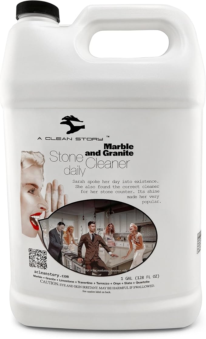 Marble and Granite Daily Stone Cleaner (Neutral Cleaner - Ph7) 1-Gallon Concentrate Formula - makes up to 32 gallons
