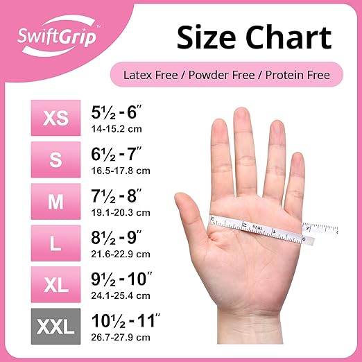 Pink Nitrile Gloves, 3-mil, Industrial Gloves Disposable Latex Free, for Cleaning & Esthetician, Rubber Powder-Free, 100-ct Box (X-Large)
