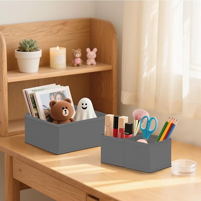 Drawer Organizer Clothes & Dresser Organizers - 12 Pack Foldable Drawer Dividers, Baby Clothes Organizer & Nursery Storage for Sock, Underwear, Bra, Belt, Closet and Dresser Drawer Organizers(Grey)