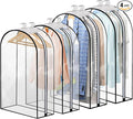Dntorx 4 Pack Full Clear Garment Bags with Side Zipper, 40&50" Clothes Covers with 10" Gusset, Transparent Hanging Suit & Coat Covers for Closet Storage, Jackets, Dresses, Windbreakers