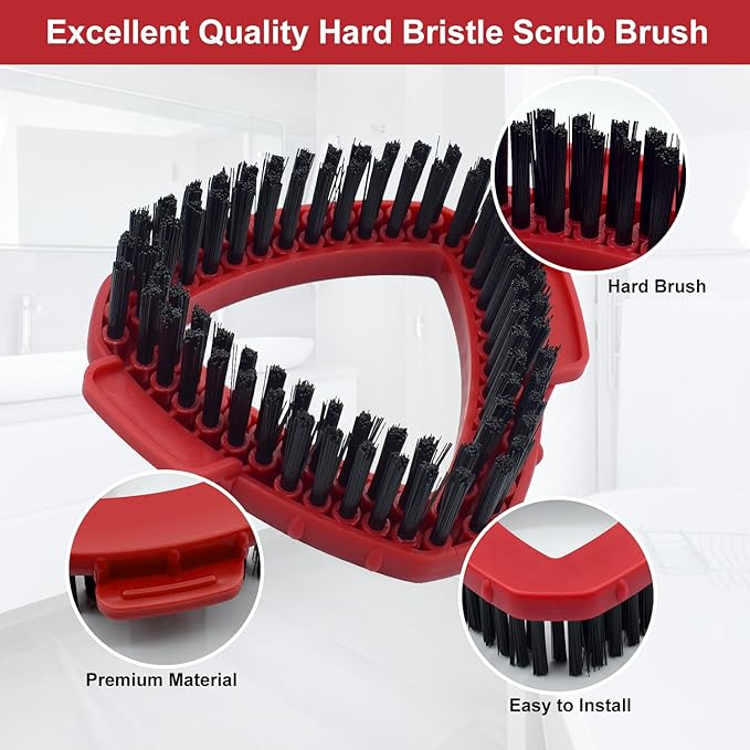 Scrub Brush Mop Head Replacement for O Cedar RinseClean 2 Tank System Spin Mop Head Base,Scrubber Mop Brush Head for Ocedar Mop Scrub Brush Head Hard Bristle Scrub Brush Floor Cleaning, Not for 1 Tank