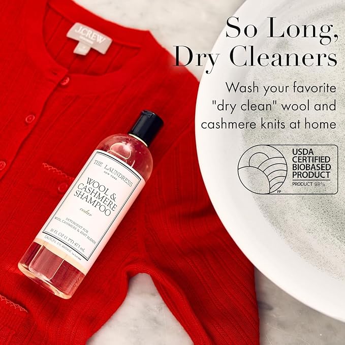 The Laundress Wool & Cashmere Shampoo, Double Concentrated, Cedar Scent, Wool Detergent, Wool wash, Cashmere Shampoo, 16 Fl Oz (Pack of 2)