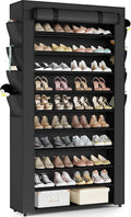 Mavivegue Shoe Rack with Cover, 10+1 Tier Tall Shoe Storage for 50-55 Pairs of Shoes, Shoe Organizer for Entryway, Closet