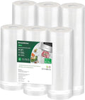 Bonsenkitchen Vacuum Sealer Rolls Bags, 6 Pack 3 Rolls 11" x 20' + 3 Rolls 8" x 20' Commercial Grade BPA Free Bag Rolls, Durable Customized Size Food Vac Bags for Storage and Sous Vide Cooking VB3211