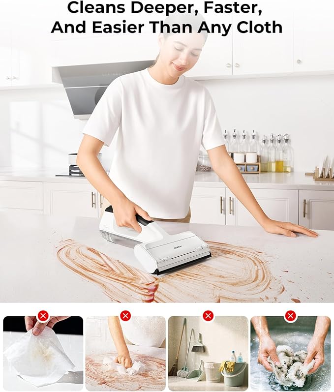 Hizero Handheld Multi-Surface Cleaner for Tables, Desks, Countertops,Glass and Mirrors – Cordless Hard Surface Cleaning Tool that Leaves Surfaces Streak-Free and Dry, No Rags Needed(H100)