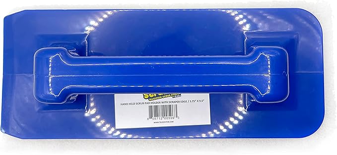 Scrub Dr. Multi-Surface Scrub Pad Holder with Scraper Edge - 4 Pack Reusable Commercial Grade Scrub, Perfect for Kitchen Set Cleaning, Grill Cleaning Kit, and Tile Scrubber by The Tile Doctor