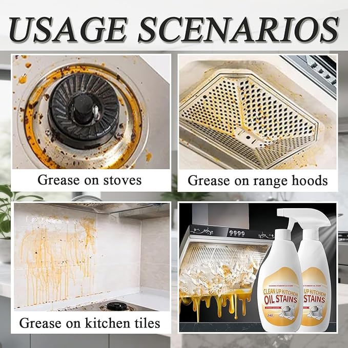 Heavy Duty Degreaser,New Upgrade Kitchen Heavy Duty Cleaner Spray Portable Degreasing Spray, All-Purpose Kitchen Pots and Pan Cleaner for Appliances Countertops Range Hoods (3, White)