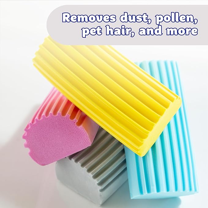 Scrub Daddy Damp Duster, Magical Dust Cleaning Sponge, Dusters for Cleaning, Venetian & Wooden Blinds Cleaner, Vents, Radiator, Skirting Boards, Mirrors, Dust Brush Tools, Home Gadgets, Light Blue
