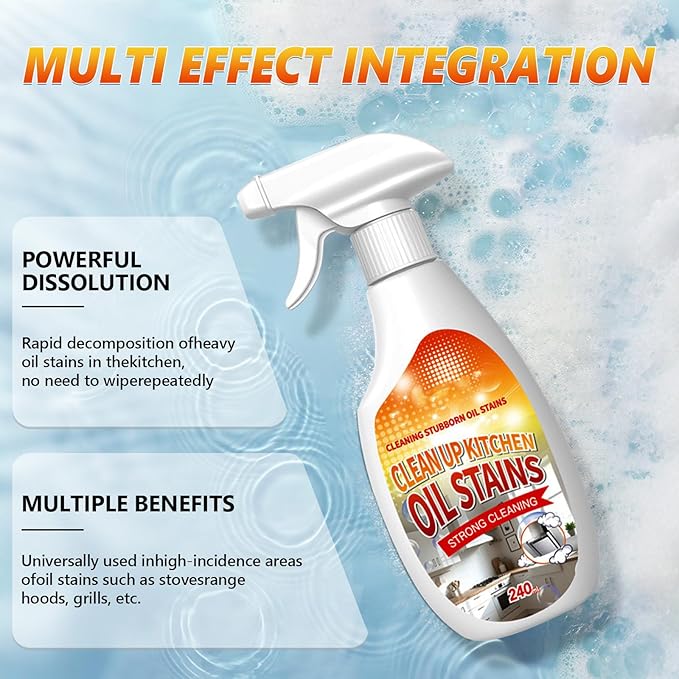 Heavy Duty Degreaser, 2025 New Kitchen Cleaner, Multipurpose Oil Stain Remover,All-Purpose Kitchen Pots and Pan Cleaner for Appliances Countertops Range Hoods