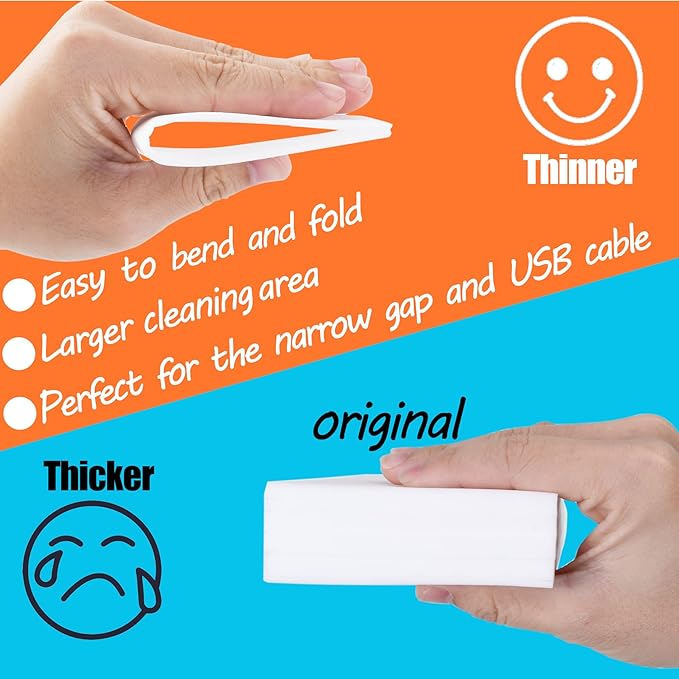 100PCS Eraser Sheets, Magic Cleaning Sponge Reusable, Thin Nano Dish Sponge Cleaner Pads Eraser Wipes for Kitchen Shoe Furniture Bathroom Shower Sink Hard-to-Reach Places