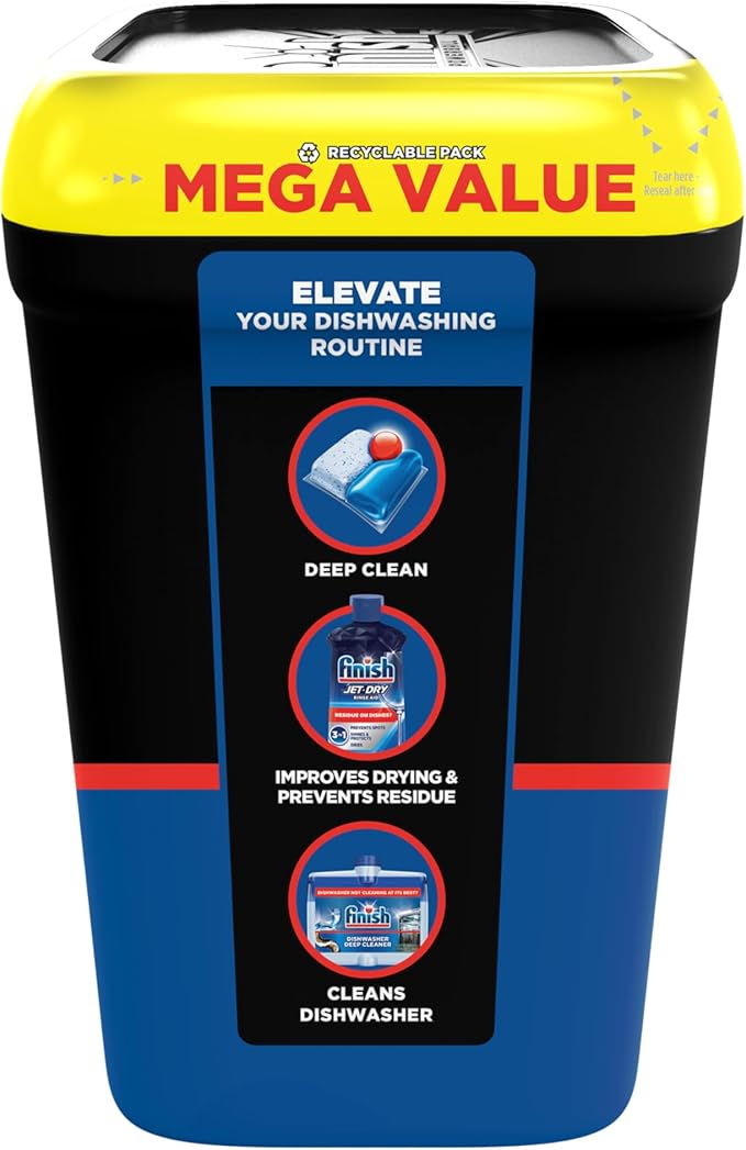 Finish Quantum Dishwasher Pods, No Pre-Rinse Dishwasher Detergent Soap Removes 24HR Dried-On Stain and Grease, Leaving a Virtually Spotless Shine, 84 Count