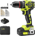 SnapFresh 20V Cordless Brushless Drill Driver, 1/2" Compact Power Drill Set with 500 in-lbs Torque, 20+1 Clutch & 2 Variable Speeds, LED, 2.0Ah Battery & Fast Charger, Electric Tool Kit for Home & DIY
