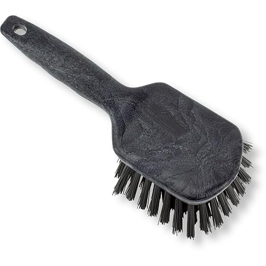 SPARTA 40541EC03 Plastic Scrub Brush, Utility Brush, Kitchen Brush With Hanging Hole For Cleaning, 8 Inches, Black, (Pack of 6)