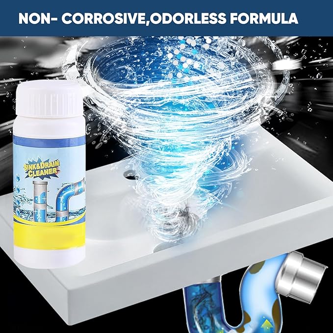 Sink & Drain Cleaner, Drain Cleaner Powder, 3.9 oz Bottle, Sewer Pipe Maintainer for Kitchen, Bathtub, Shower Drains (3Bottles)