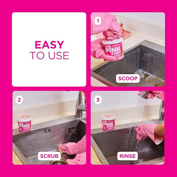 Stardrops The Pink Stuff Cleaning Paste 500g, Multi Purpose Cleaner for Kitchen, Bathroom, Tiles, Glass, Shower, Oven, Sink, Stainless Steel, Removes Grease, Grime & Stains